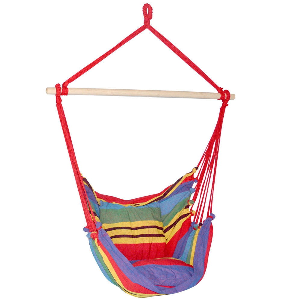 Bright Multi Colour Hammock Chair with Pillows