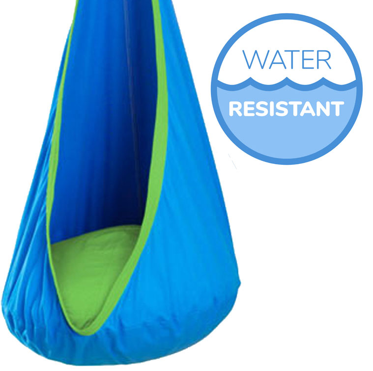 Blue and Green Waterproof Outdoor Sensory Swing Pod Chair