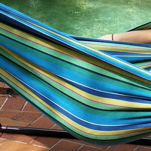 Large Blue and Yellow Multi-Coloured Canvas Hammock Material
