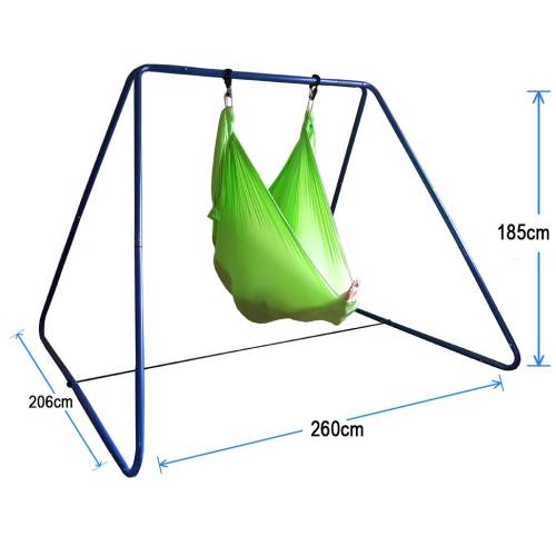 Green Nylon Wrap Swing with Blue Swing Set Stand