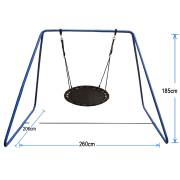 100cm Black Nest Swing with Blue Swing Set Stand