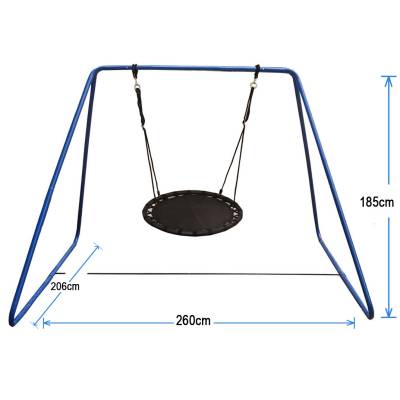 100cm Black Nest Swing with Blue Swing Set Stand
