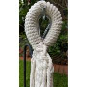 Large White Beige Canvas Hammock with Tassels