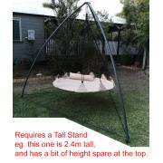 Beige open hangout on a 2.4m tall stand, which has a bit of height spare at the top
