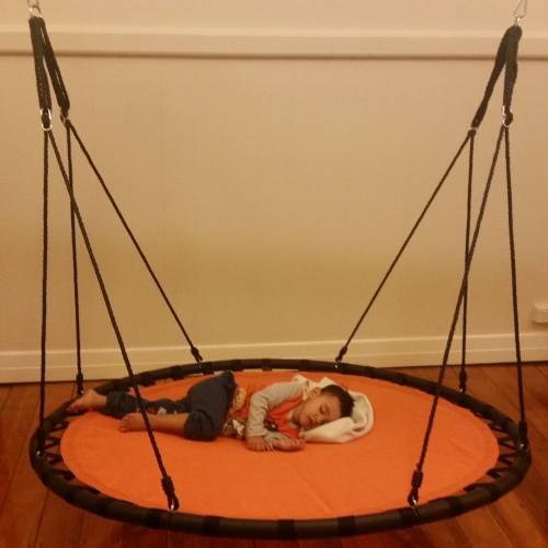 150cm orange textilene mat nest swing sleeping full