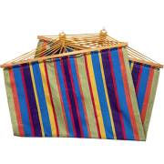 150cm multi colour spreader bar hammock folded in half, on white