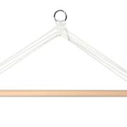 Blue Padded Hammock Chair with Wooden Arm Rests and Pillow