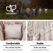 Beige Canvas Hammock Chair with Pillow with Stand