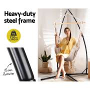 Beige Canvas Hammock Chair with Pillow with Stand