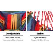 Rainbow Canvas Hammock Chair with Pillow with Stand