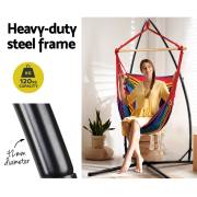 Rainbow Canvas Hammock Chair with Pillow with Stand