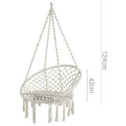Round Macrame Hammock Chair Beige