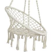 Round Macrame Hammock Chair Beige