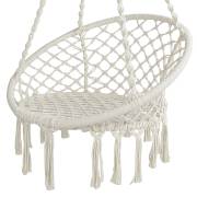 Round Macrame Hammock Chair Beige