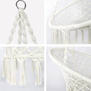Round Macrame Hammock Chair Beige