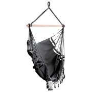 Black Canvas Hammock Chair with Tassels