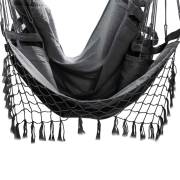 Black Canvas Hammock Chair with Tassels