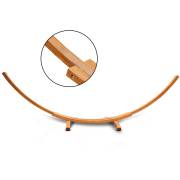 XL Free Standing Hammock: Large Beige Spreader Bar Hammock with Light Wood Stand