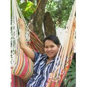 Red Multi Colour Canvas Hammock Chair with Pillows