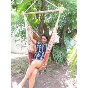 Red Multi Colour Canvas Hammock Chair with Pillows