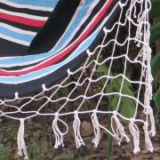 Dark Multi Colour Canvas Hammock Chair with Fringe