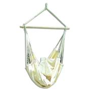Beige Canvas Hammock Chair with Pillows