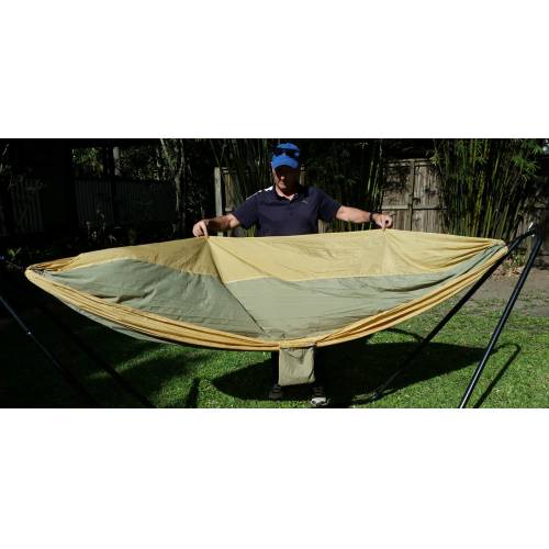 Large Beige and Green Parachute Hammock