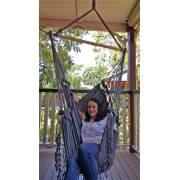 Black Canvas Hammock Chair with Tassels