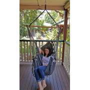Black Canvas Hammock Chair with Tassels