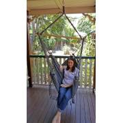 Black Canvas Hammock Chair with Tassels