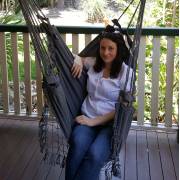 Black Canvas Hammock Chair with Tassels