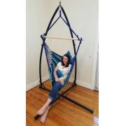 Blue Padded Hammock Chair with Pillows with Stand