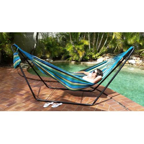 Large Blue and Yellow Multi-Coloured Canvas Hammock