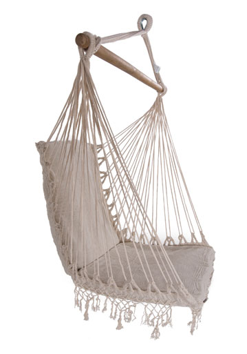 Brazilian Woven Cotton Padded Hammock Chair With Tassels Heavenly