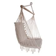 Brazilian Woven Cotton Padded Hammock Chair with Tassels