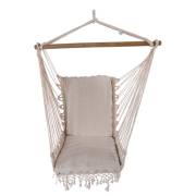 Brazilian Woven Cotton Padded Hammock Chair with Tassels