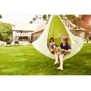 Two children in a green Cacoon single on a lawn