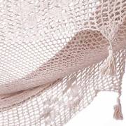 King Size Outdoor Cream Cotton Mexican Hammock with Fringe and Tassels