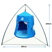 XL Blue Hangout with Pillow and Curved Tripod Stand
