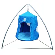 XL Blue Hangout with Pillow and Curved Tripod Stand