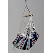 Dark Multi Colour Canvas Hammock Chair with Fringe