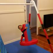 Padded Sensory Swing Stand with Bolster Swing and Flexion Disc