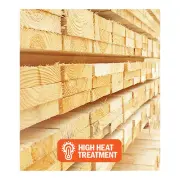 Stacked sawn timber with a High Heat Treatment label