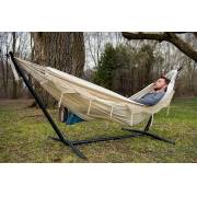 Free Standing Hammock: Large Beige with Tassels