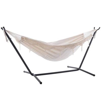 Free Standing Hammock: Large Beige with Tassels