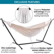 Free Standing Hammock: Large Beige with Tassels
