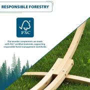 FSC certified solid pine stand components on grass