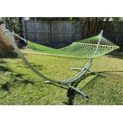 XL Free Standing Hammock: Green Rope Hammock and Arc Stand