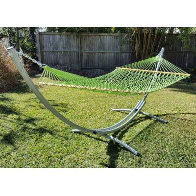 XL Free Standing Hammock: Green Rope Hammock and Arc Stand