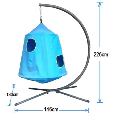 Blue Hangout Hanging Nest with Stand